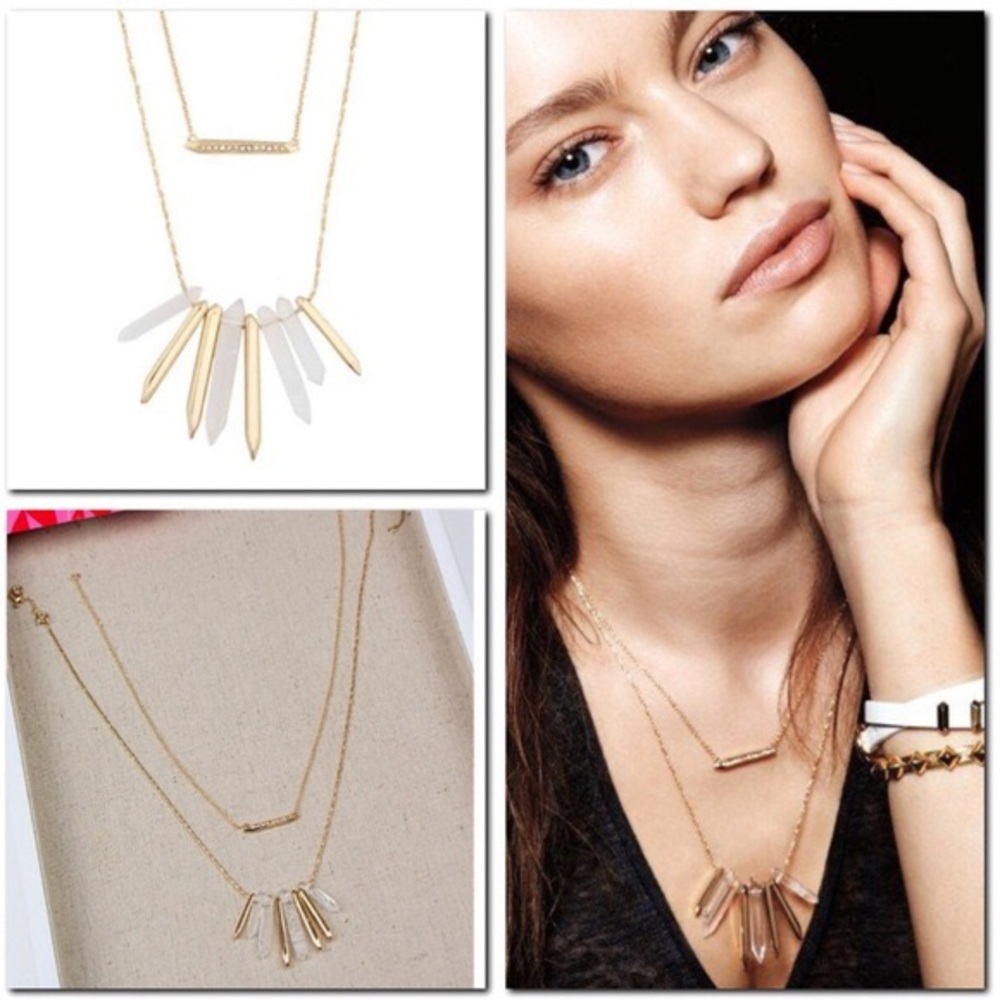 NWOT Stella & Dot Gold Rebel Cluster Necklace